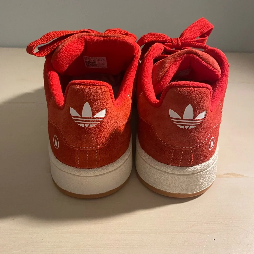 adidas Campus OOS Red Suede Sneakers with Ribbon Laces Unisex NWOT